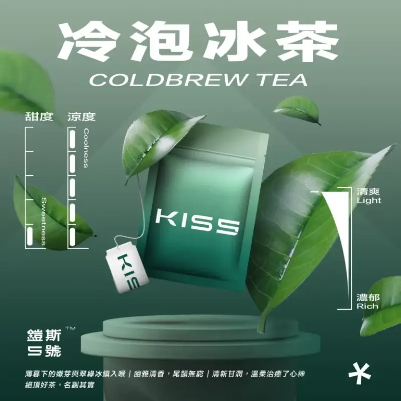 KISS-鎧斯5號一代煙彈-冷泡冰茶webp - ILIA-HIT 拓撲蒸汽台灣旗艦店 | 電子煙主機煙彈專賣
