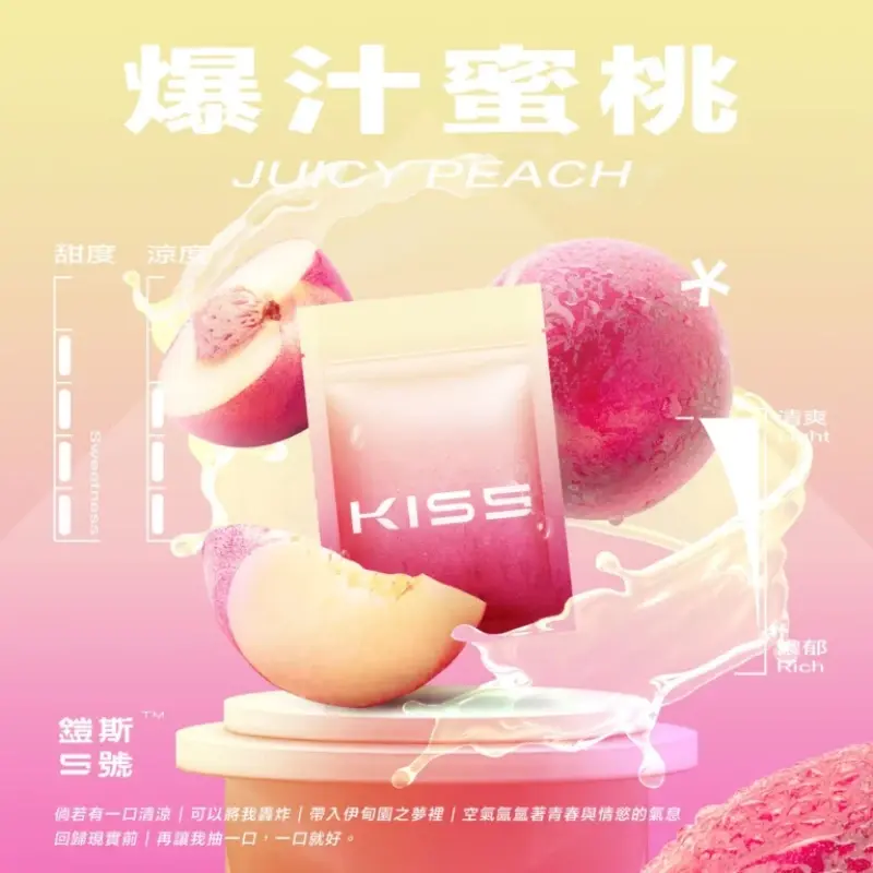 KISS-鎧斯5號一代煙彈-爆汁蜜桃webp - ILIA-HIT 拓撲蒸汽台灣旗艦店 | 電子煙主機煙彈專賣